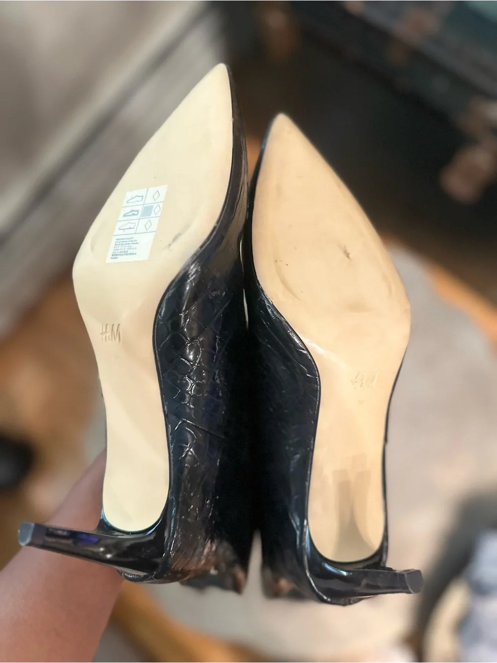 H&M Faux Croc Patent Over-the-Knee Boots